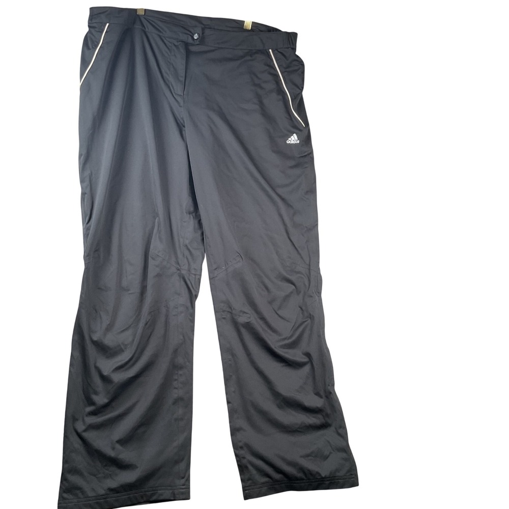 Adidas ClimaProof Wind Pants Mens XL Black Zipper Cuffs Outdoor Athletic‎ Track